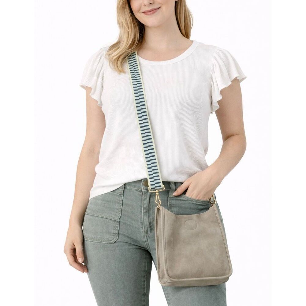 Ahdorned vegan leather mini crossbody bag taupe